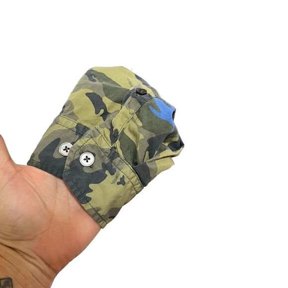 Zadig & Voltaire Iconic Green Camouflage Medium Print Long-Sleeve Button-Down To - Picture 12 of 12